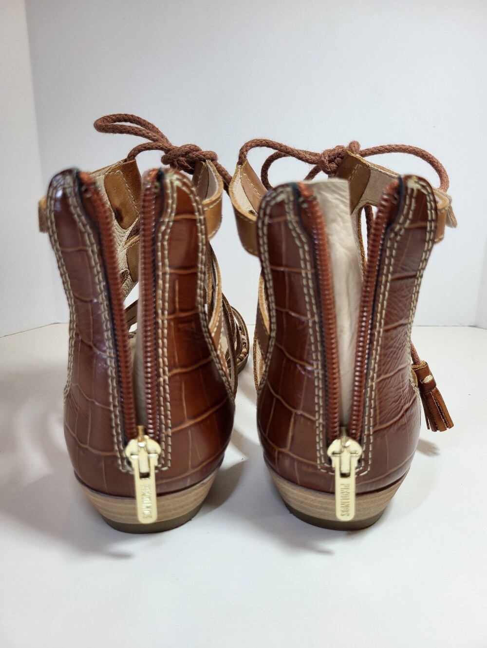 Pikolinos Leather Gladiator SANDALS Womens EU 39 US 8.5 - 9 Brandy Brown *READ - Picture 5 of 16
